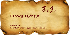 Bihary Gyöngyi névjegykártya
