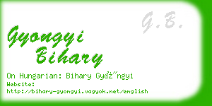 gyongyi bihary business card